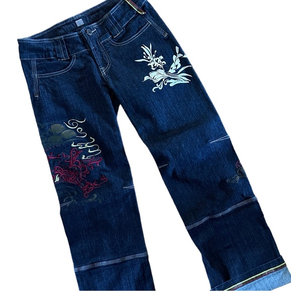 Marithe Francois Girbaud Denim - Girbaud Embroidered Scuttle Tape Streetwear Jeans